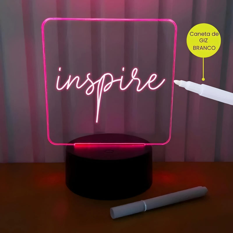 LumiBoard – Luminária Lousa De Mesa Com Led E Caneta para Escrever
